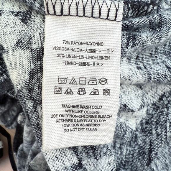 Free People Linen Blend Dazed‎ Swing Crop Top Black White Geo Print, Size Large - Picture 15 of 16